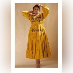 Anthropologie Embroidered Maxi Dress Samant Chauhan